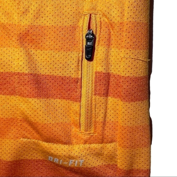 NIKE Dri-Fit Men’s Orange Striped Running Tee Size Small New With Tags - Picture 4 of 5